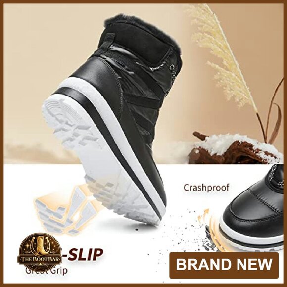 Women's Waterproof Winter Snow Boots Mid-Calf Fur Lined Non-Slip - Picture 6 of 8